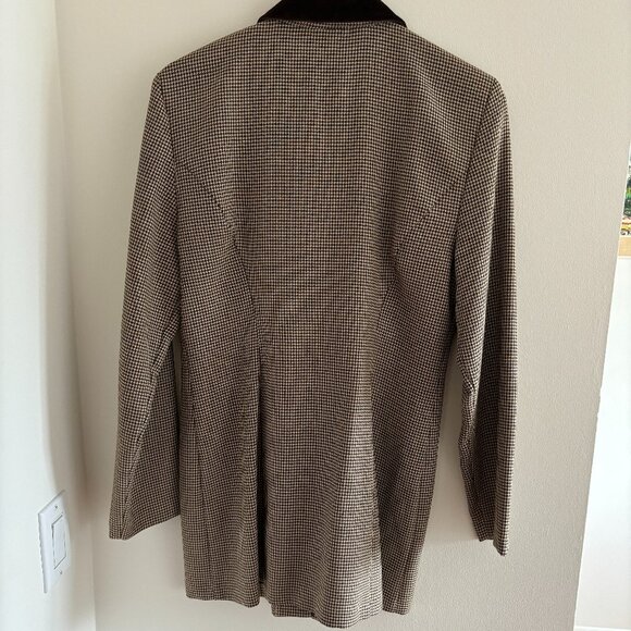 Vintage 70s style Brown Velvet and Houndstooth Blazer - Picture 4 of 4